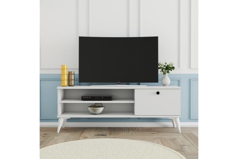 Tv-bänk Herston 120 cm - Vit - Möbler - TV- & Mediamöbler - TV bänk & mediabänk