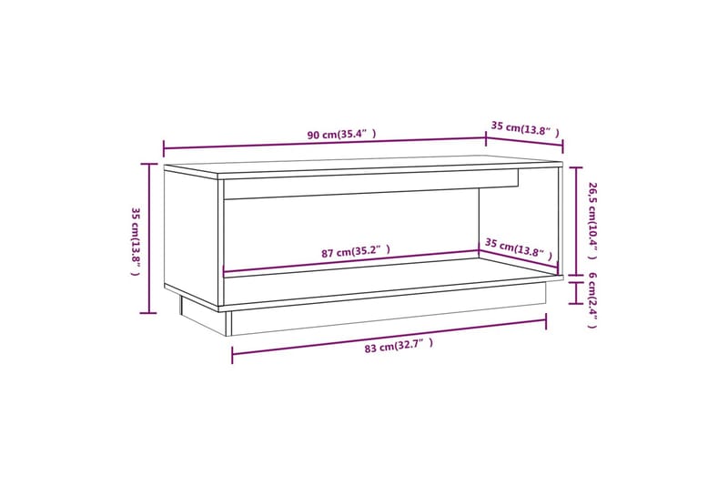 Tv-bänk honungsbrun 90x35x35 cm massiv furu - Brun - Möbler - TV- & Mediamöbler - TV bänk & mediabänk