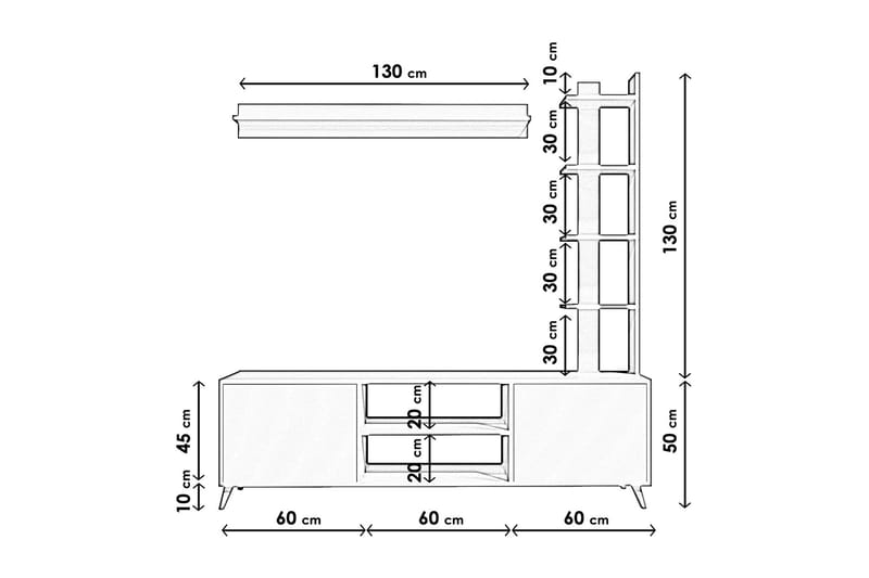 Tv-bänk Isparkis 180 cm - Vit - Möbler - TV- & Mediamöbler - TV bänk & mediabänk