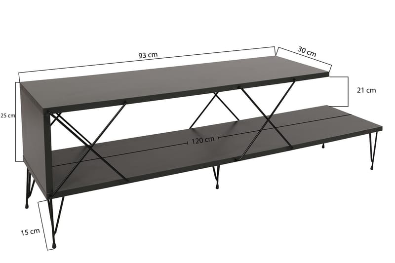 Tv-bänk Jaennis 120 cm - Antracit - Möbler - TV- & Mediamöbler - TV bänk & mediabänk