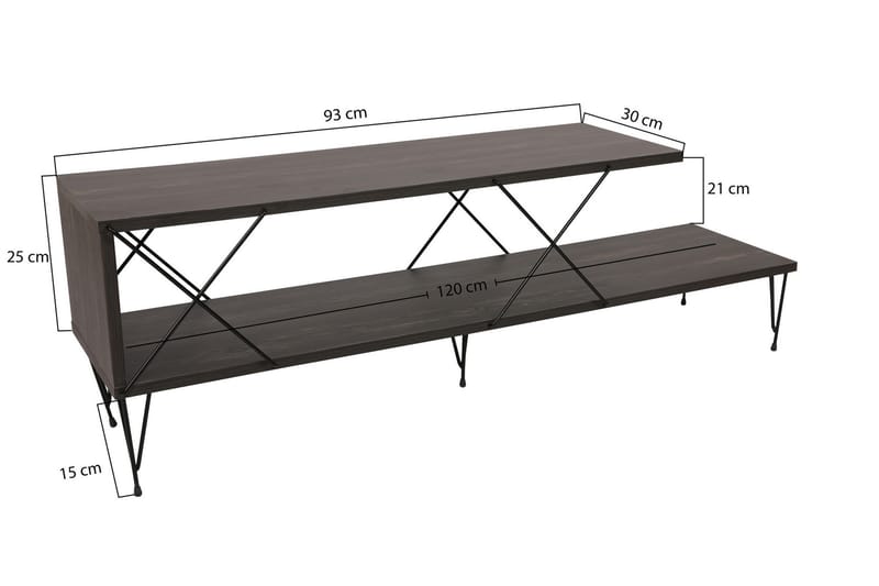 Tv-bänk Jaennis 120 cm - Mörkbrun - Möbler - TV- & Mediamöbler - TV bänk & mediabänk