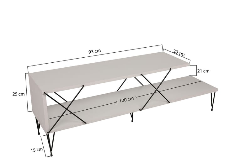 Tv-bänk Jaennis 120 cm - Vit - Möbler - TV- & Mediamöbler - TV bänk & mediabänk