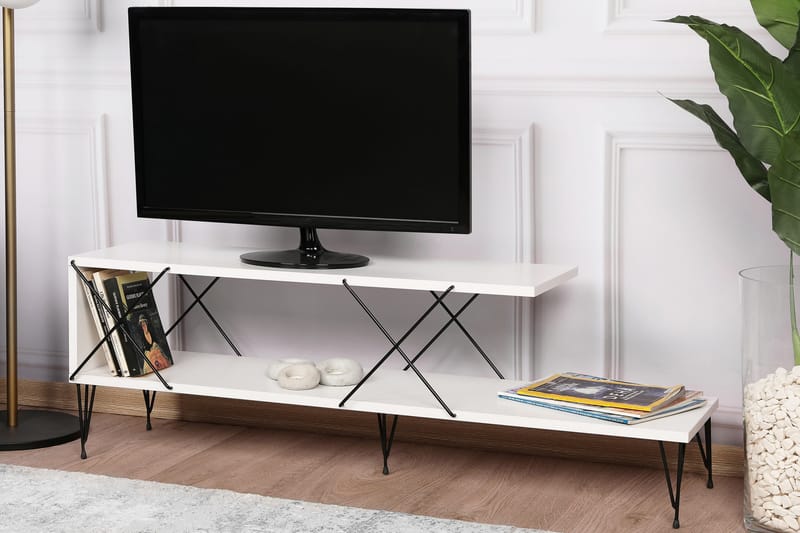 Tv-bänk Jaennis 120 cm - Vit - Möbler - TV- & Mediamöbler - TV bänk & mediabänk