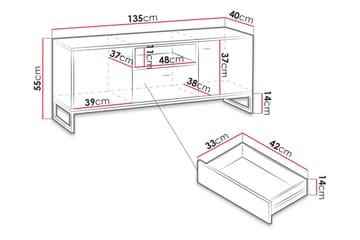 TV-bänk Kahambwe 135 cm - Möbler - TV- & Mediamöbler - TV bänk & mediabänk