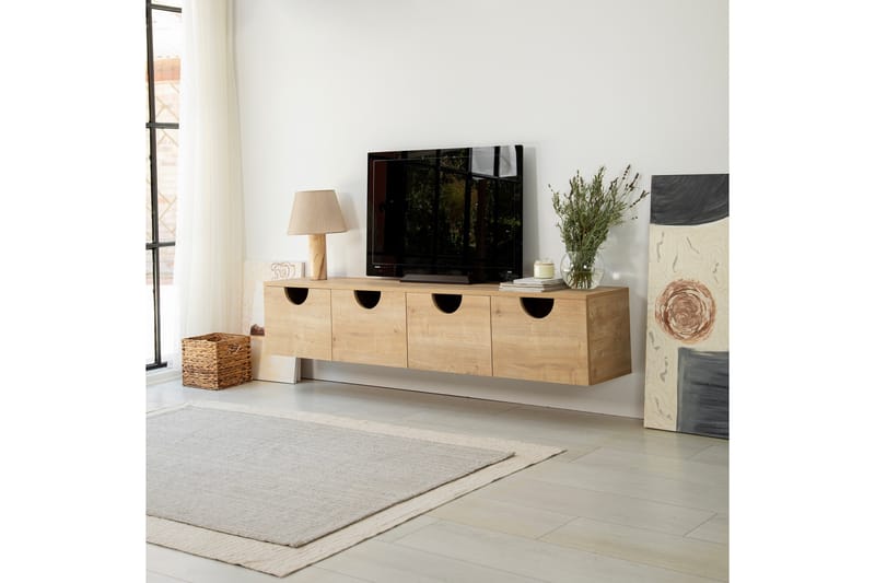 Tv-bänk Khalidur 180 cm - Ek - Möbler - TV- & Mediamöbler - TV bänk & mediabänk