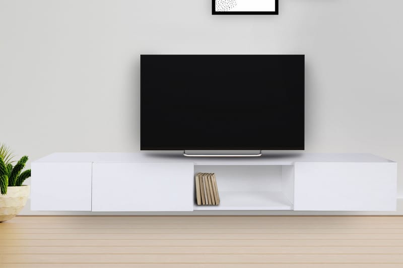 Tv-bänk Lageneu 180 cm - Vit - TV bänk & mediabänk