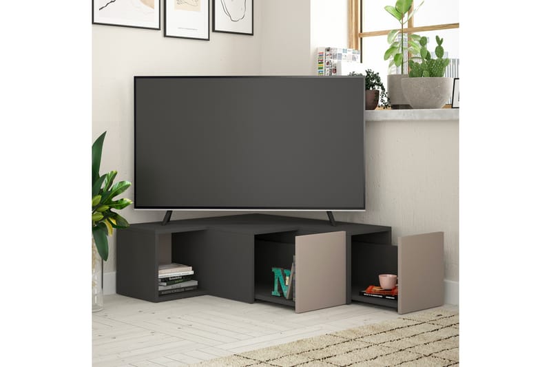 TV-Bänk Lindome 92 cm - Grå|Brun - Möbler - TV- & Mediamöbler - TV bänk & mediabänk