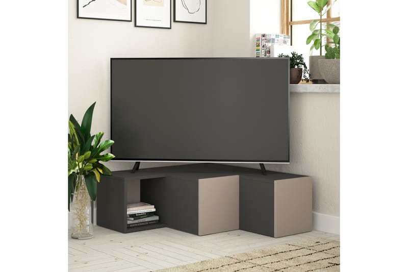 TV-Bänk Lindome 92 cm - Grå|Brun - Möbler - TV- & Mediamöbler - TV bänk & mediabänk