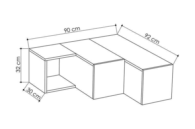 TV-Bänk Lindome 92 cm - Grå|Brun - Möbler - TV- & Mediamöbler - TV bänk & mediabänk