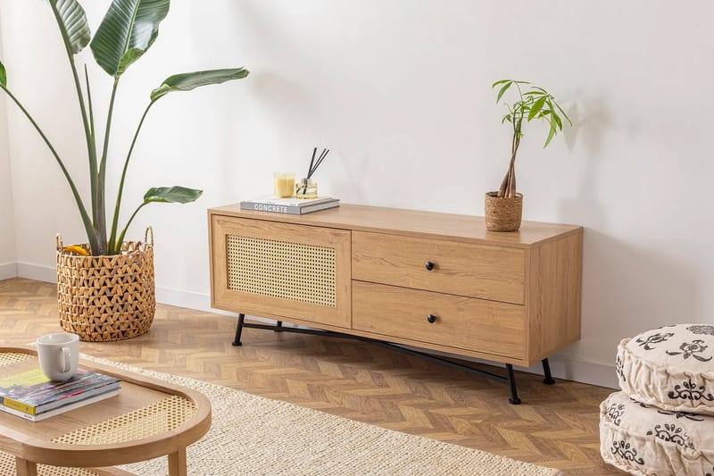 Tv-bänk Makwana 140 cm - Natural - Möbler - TV- & Mediamöbler - TV bänk & mediabänk