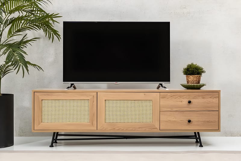 Tv-bänk Makwana 180 cm - Natural - Möbler - TV- & Mediamöbler - TV bänk & mediabänk