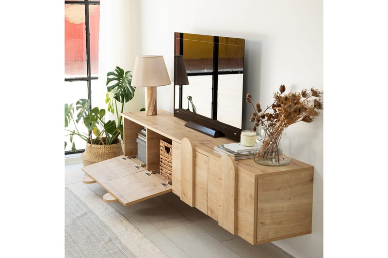 Tv-bänk Malpani 180 cm - Ek - Möbler - TV- & Mediamöbler - TV bänk & mediabänk