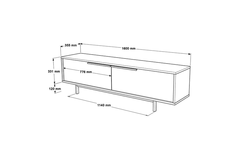 Tv-bänk Munish 160 cm - Valnöt - Möbler - TV- & Mediamöbler - TV bänk & mediabänk