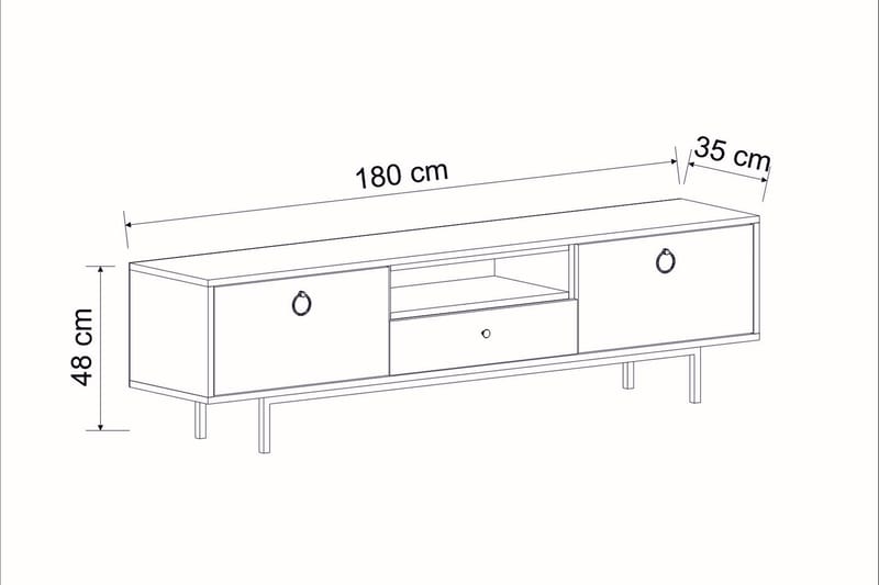 Tv-bänk Naturelia 180 cm - Antracit - Möbler - TV- & Mediamöbler - TV bänk & mediabänk