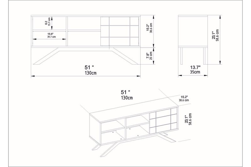 Tv-bänk Northeim 130 cm - Svart - Möbler - TV- & Mediamöbler - TV bänk & mediabänk