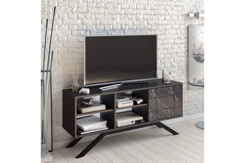 Tv-bänk Northeim 130 cm - Svart - Möbler - TV- & Mediamöbler - TV bänk & mediabänk