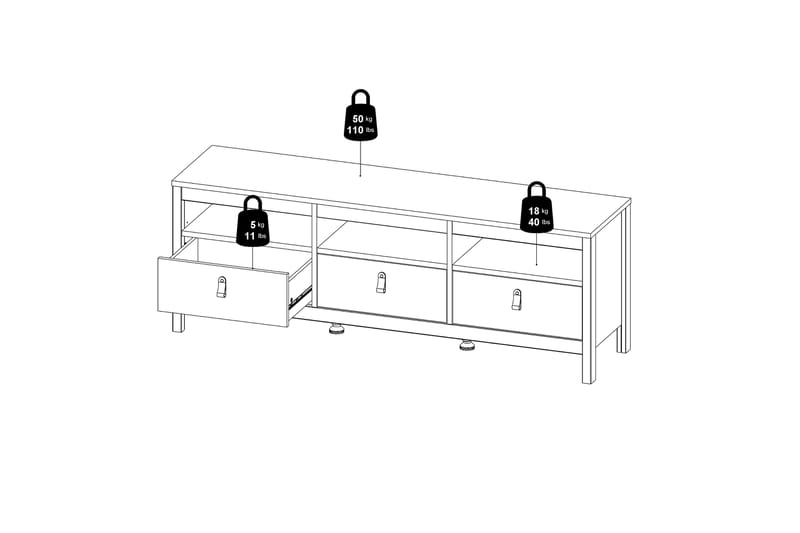 Tv-bänk Osterholm 151 cm - Vit/Natur - Möbler - TV- & Mediamöbler - TV bänk & mediabänk