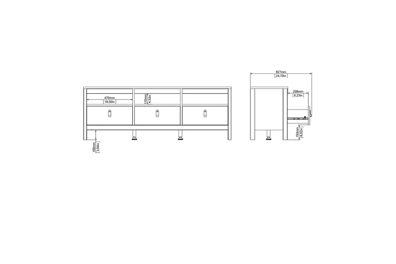 Tv-bänk Osterholm 151 cm - Vit/Natur - Möbler - TV- & Mediamöbler - TV bänk & mediabänk