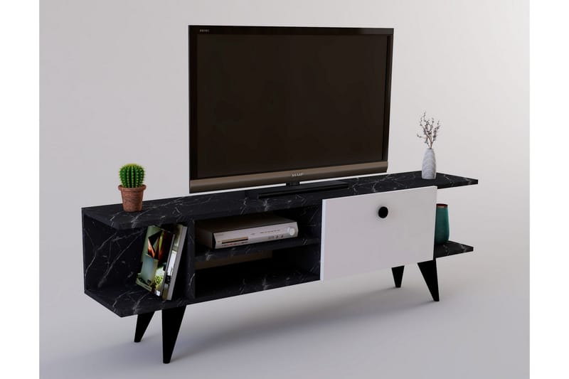 Tv-bänk Rechar 120 cm - Svart/Vit - Möbler - TV- & Mediamöbler - TV bänk & mediabänk