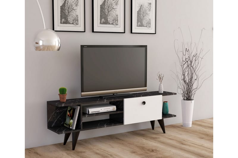 Tv-bänk Rechar 120 cm - Svart/Vit - Möbler - TV- & Mediamöbler - TV bänk & mediabänk