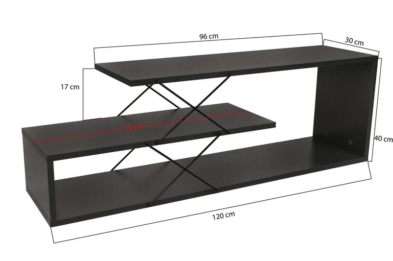 Tv-bänk Riyana 120 cm - Antracit - Möbler - TV- & Mediamöbler - TV bänk & mediabänk