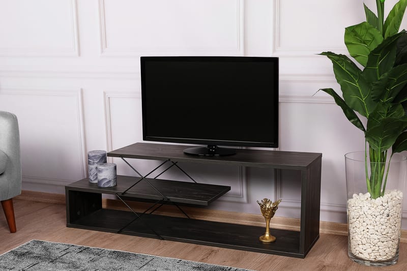 Tv-bänk Riyana 120 cm - Mörkbrun - Möbler - TV- & Mediamöbler - TV bänk & mediabänk