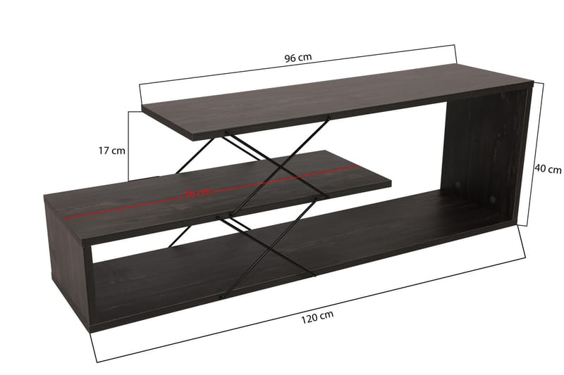 Tv-bänk Riyana 120 cm - Mörkbrun - Möbler - TV- & Mediamöbler - TV bänk & mediabänk