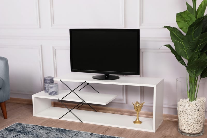 Tv-bänk Riyana 120 cm - Vit - Möbler - TV- & Mediamöbler - TV bänk & mediabänk