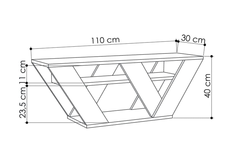 Tv-Bänk Rodger 110 cm - Vit - Möbler - TV- & Mediamöbler - TV bänk & mediabänk