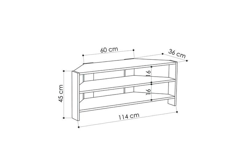 Tv-bänk Rodger 114 cm - Ljusbrun - Möbler - TV- & Mediamöbler - TV bänk & mediabänk