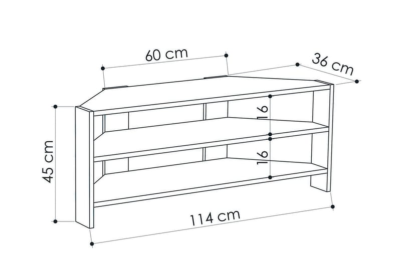 Tv-bänk Rodger 114 cm - Vit - Möbler - TV- & Mediamöbler - TV bänk & mediabänk