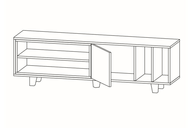 Tv-bänk Rosmar 160 cm - Vit/Antracit - Möbler - TV- & Mediamöbler - TV bänk & mediab�änk