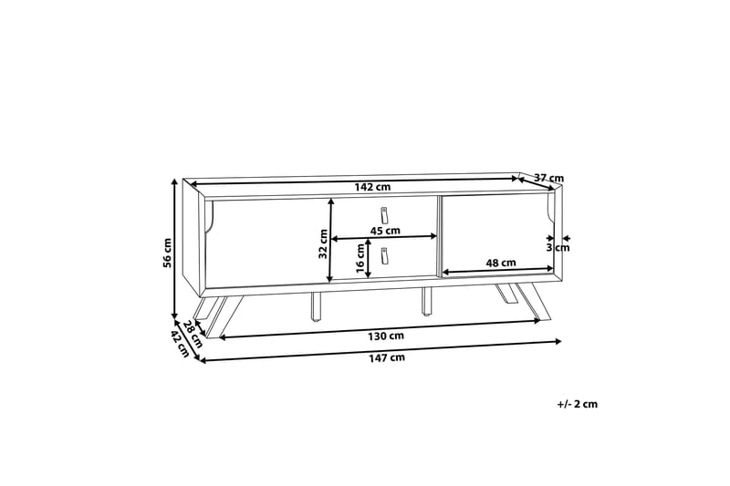 TV-Bänk Sharo 147 cm - Vit - Möbler - TV- & Mediamöbler - TV bänk & mediabänk