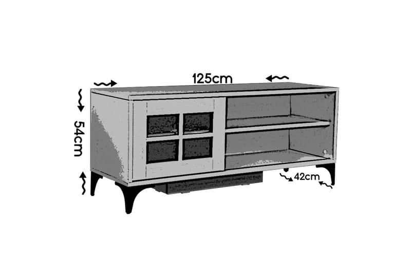 Tv-bänk Skoglund 125 cm - Vit - Möbler - TV- & Mediamöbler - TV bänk & mediabänk