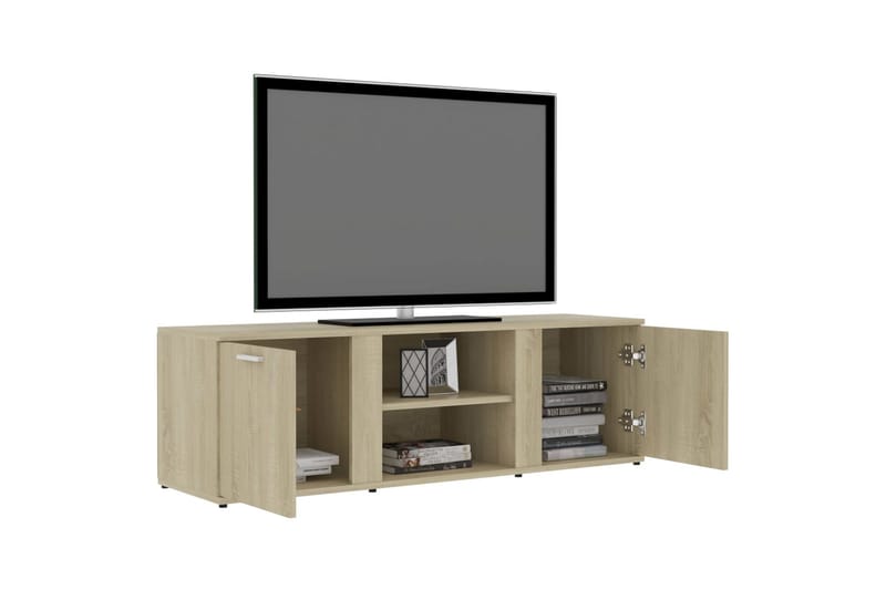 TV-bänk sonoma-ek 120x34x37 cm spånskiva - Brun - Möbler - TV- & Mediamöbler - TV bänk & mediabänk