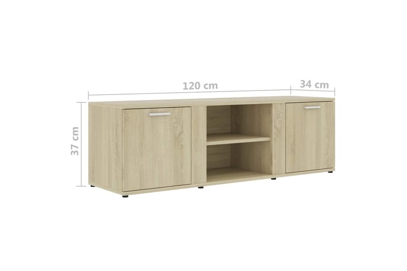 TV-bänk sonoma-ek 120x34x37 cm spånskiva - Brun - Möbler - TV- & Mediamöbler - TV bänk & mediabänk