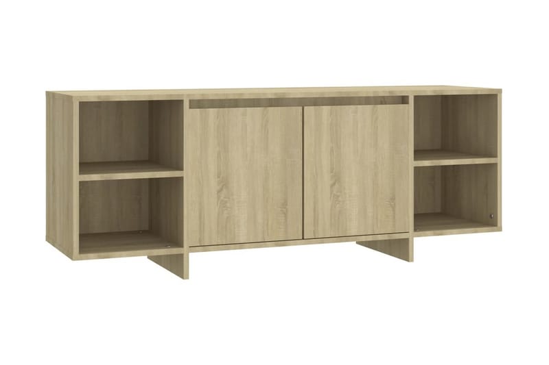 TV-bänk sonoma-ek 130x35x50 cm spånskiva - Beige - Möbler - TV- & Mediamöbler - TV bänk & mediabänk