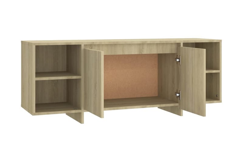 TV-bänk sonoma-ek 130x35x50 cm spånskiva - Beige - Möbler - TV- & Mediamöbler - TV bänk & mediabänk