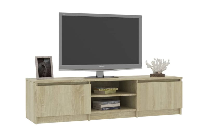 TV-bänk sonoma-ek 140x40x35,5 cm spånskiva - Brun - Möbler - TV- & Mediamöbler - TV bänk & mediabänk