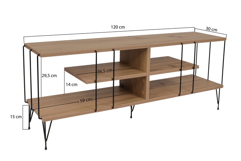 Tv-bänk Steinhagen 120 cm - Natur - Möbler - TV- & Mediamöbler - TV bänk & mediabänk