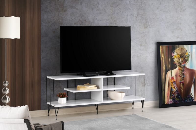 Tv-bänk Steinhagen 120 cm - Vit - Möbler - TV- & Mediamöbler - TV bänk & mediabänk