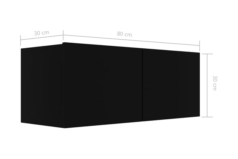 TV-bänk svart 80x30x30 cm spånskiva - Svart - Möbler - TV- & Mediamöbler - TV bänk & mediabänk