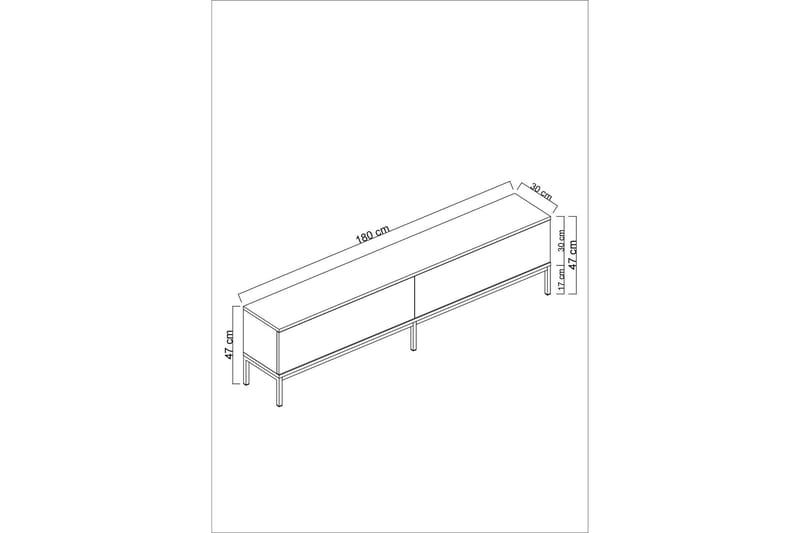 Tv-bänk Tejmon 180 cm - Grå/Guld - Möbler - TV- & Mediamöbler - TV bänk & mediabänk