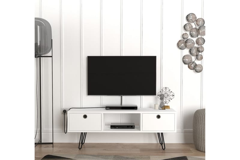 Tv-bänk Tessie 120 cm - Vit - Möbler - TV- & Mediamöbler - TV bänk & mediabänk