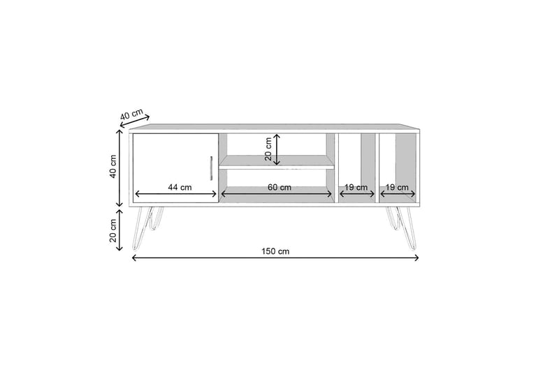 Tv-bänk TISSELT 150 cm - Svart/Brun - Möbler - TV- & Mediamöbler - TV bänk & mediabänk