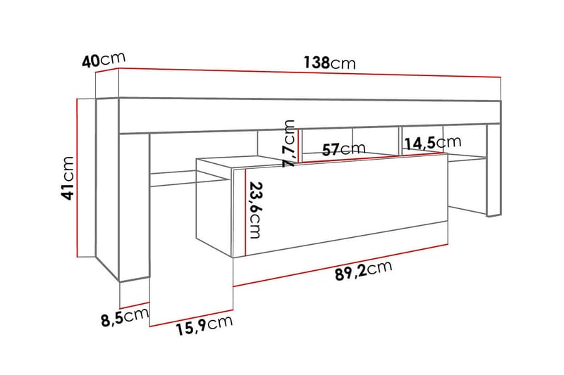 TV-bänk Toro 40x138 cm - Trä/Natur - Möbler - TV- & Mediamöbler - TV bänk & mediabänk