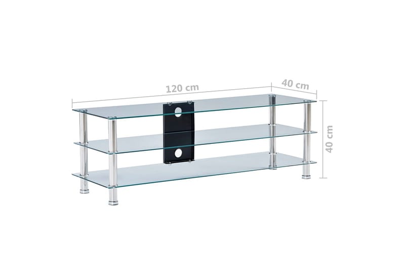 TV-bänk transparent 120x40x40 cm härdat glas - Transparent - Möbler - TV- & Mediamöbler - TV bänk & mediabänk