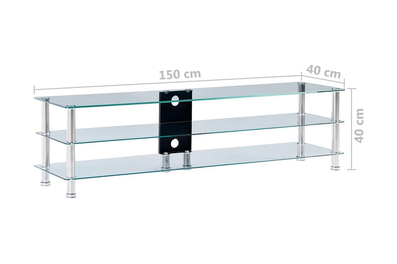 TV-bänk transparent 150x40x40 cm härdat glas - Transparent - Möbler - TV- & Mediamöbler - TV bänk & mediabänk