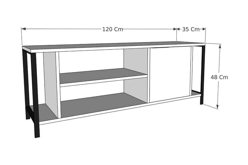 Tv-bänk Urgby 120x54 cm - Antracit - Möbler - TV- & Mediamöbler - TV bänk & mediabänk