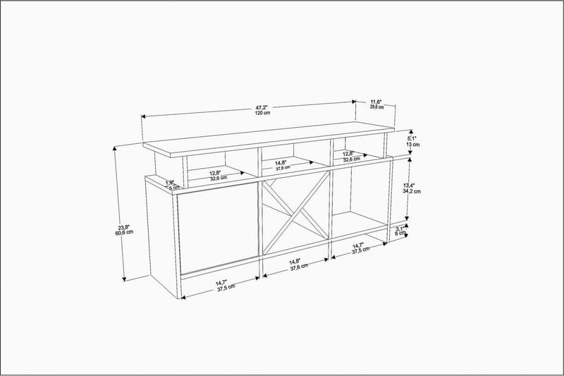 Tv-bänk Urgby 120x60,6 cm - Antracit - Möbler - TV- & Mediamöbler - TV bänk & mediabänk